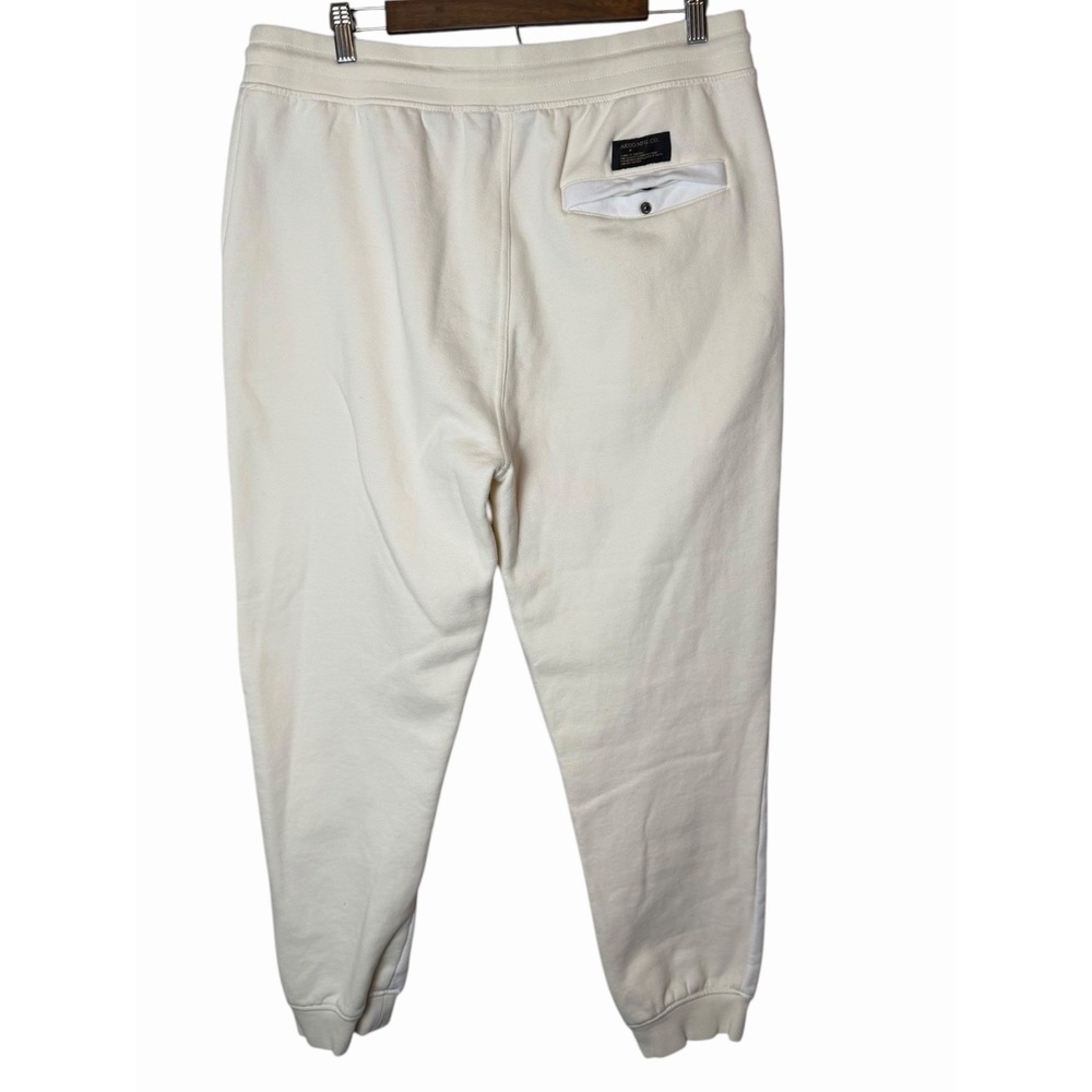 AKOO Mens XXL Colorblock Fleece Jogger Sweatpants Cream White Fox Logo - Picture 7 of 9